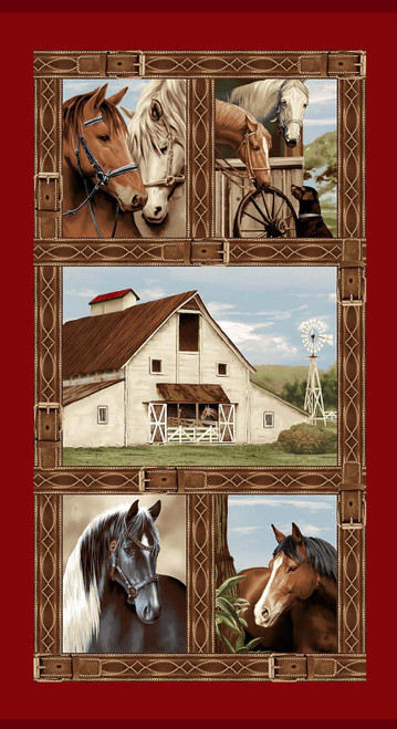 Cottonwood Stables Horse Panel, By Henry Glass & Co.